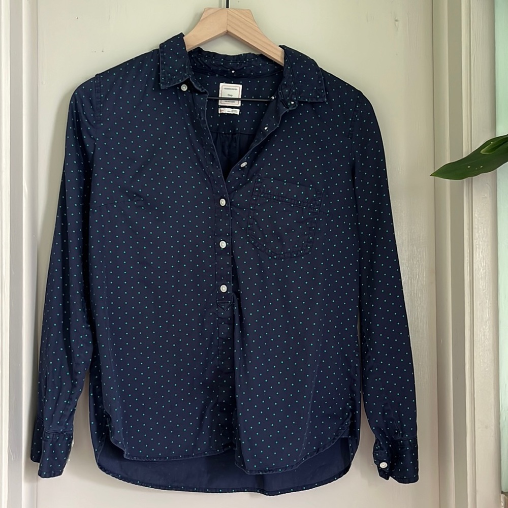 Navy with green dots GAP button down